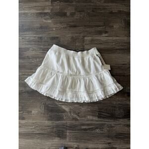 NEW WITH TAGS!! Size Xl - White Tiered Ruffle Skirt with Elastic Waistband